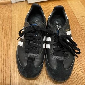 Black adidas sambas, gently used